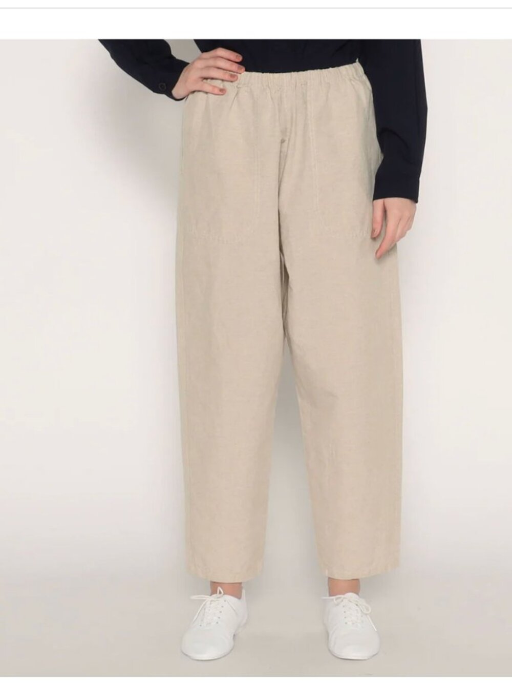 Danton Women's Linen Cotton Easy Pants, size 38 / small, ecru